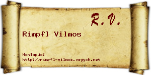 Rimpfl Vilmos névjegykártya